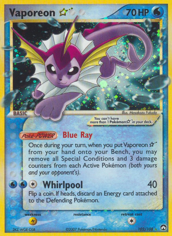 Vaporeon ★ 102/108 Rare Holo Star