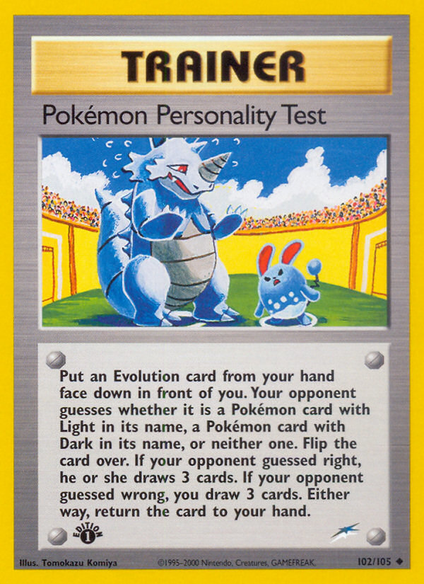 Pokémon Personality Test 102/113 Uncommon