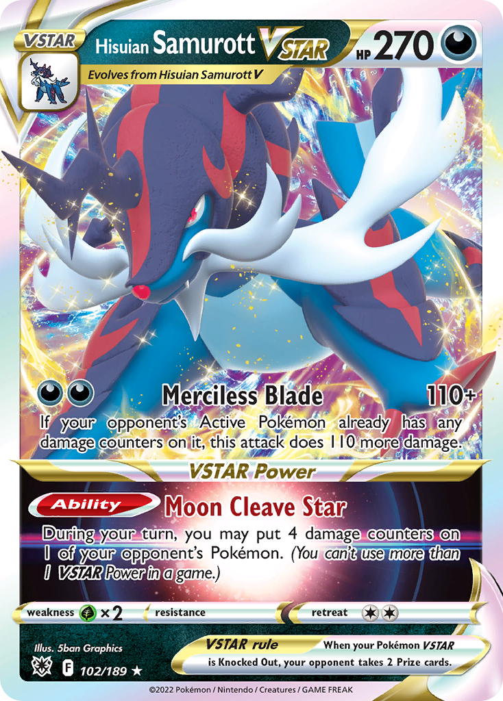 Hisuian Samurott VSTAR 102/216 Rare Holo VSTAR