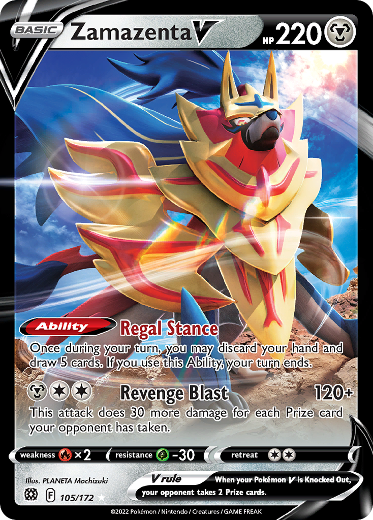 Zamazenta V 105/186 Rare Holo V