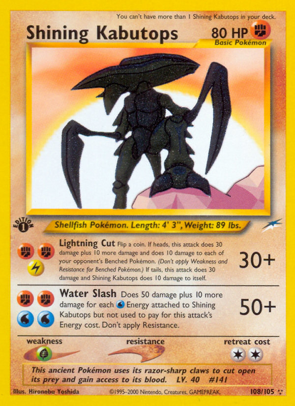 Shining Kabutops 108/113 Rare Shining