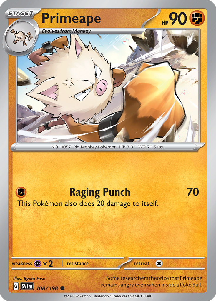 Primeape 108/258 Common