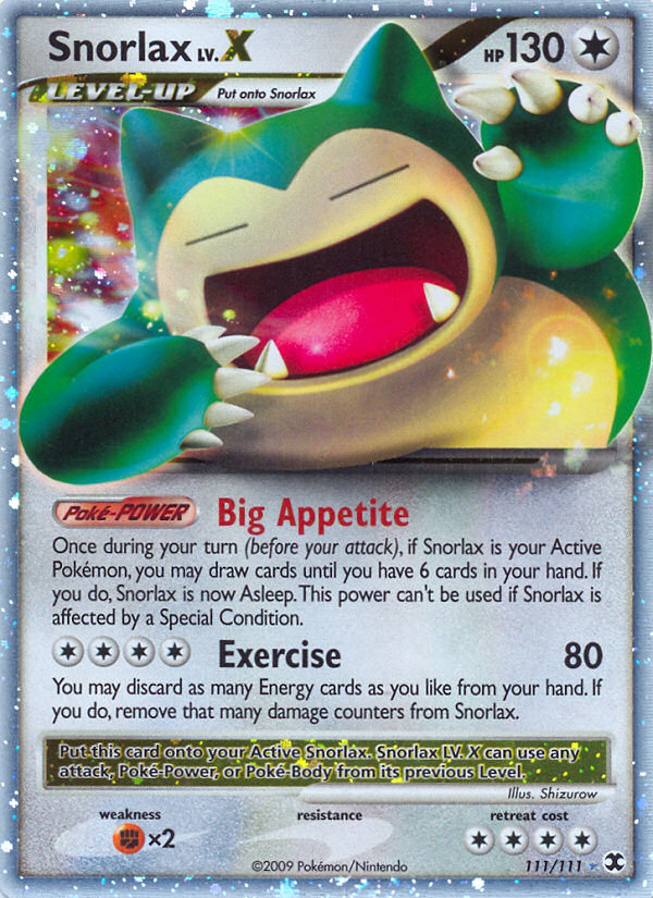 Snorlax LV.X 111/120 Rare Holo LV.X