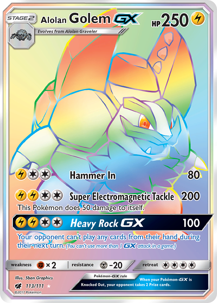 Alolan Golem-GX 113/126 Rare Rainbow