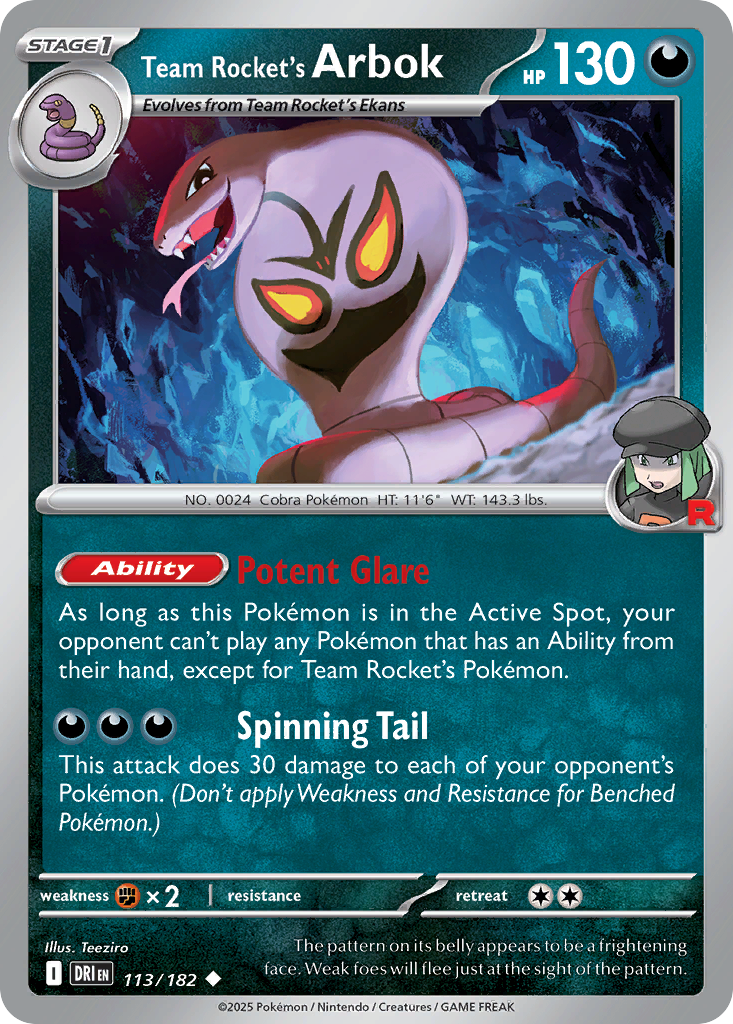 Team Rocket's Arbok 113/244 Uncommon