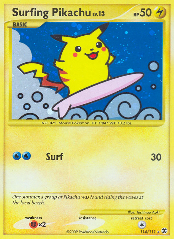 Surfing Pikachu 114/120 Rare Secret