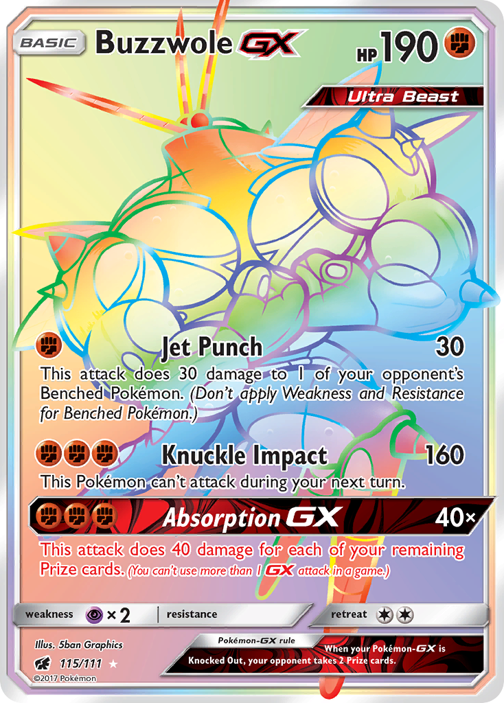 Buzzwole-GX 115/126 Rare Rainbow