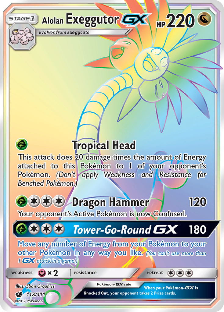 Alolan Exeggutor-GX 118/126 Rare Rainbow