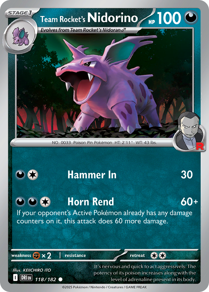Team Rocket's Nidorino 118/244 Common