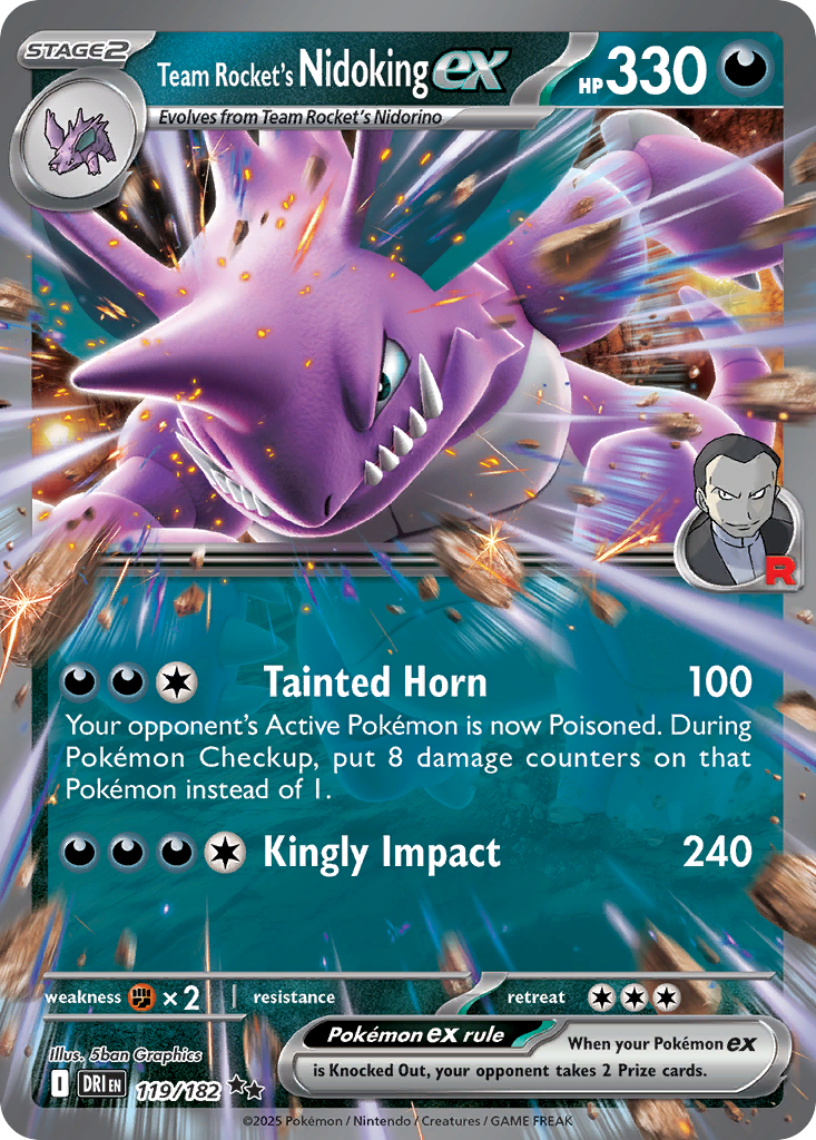 Team Rocket's Nidoking ex 119/244 Double Rare