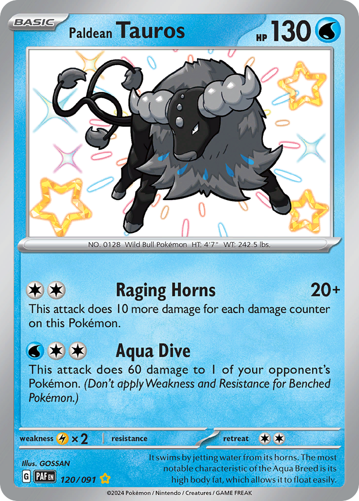 Paldean Tauros 120/245 Shiny Rare