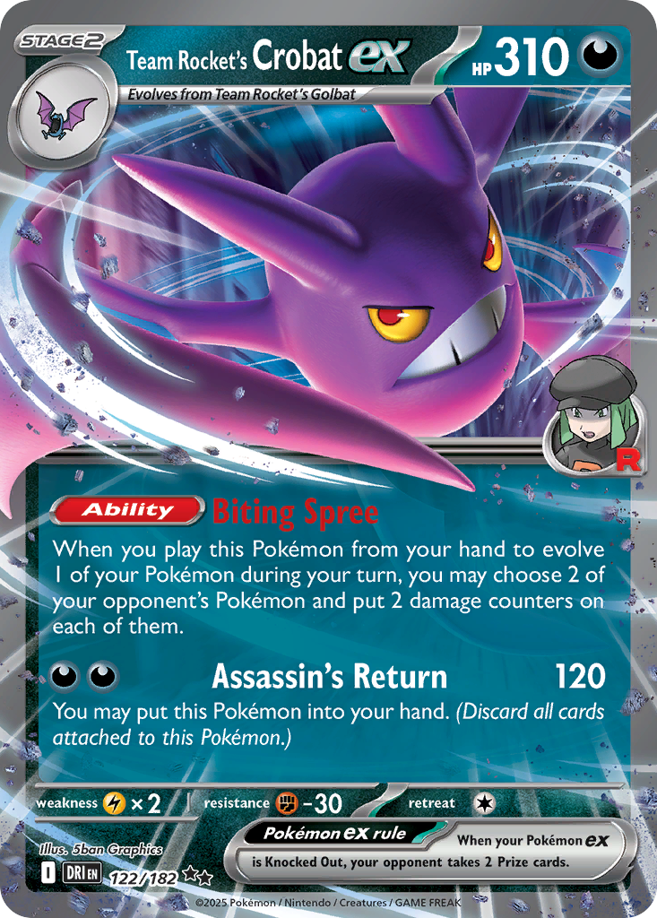 Team Rocket's Crobat ex 122/244 Double Rare