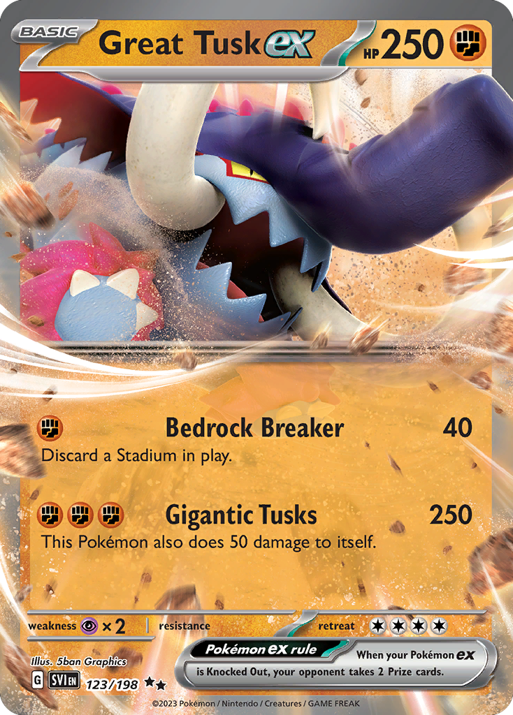 Great Tusk ex 123/258 Double Rare
