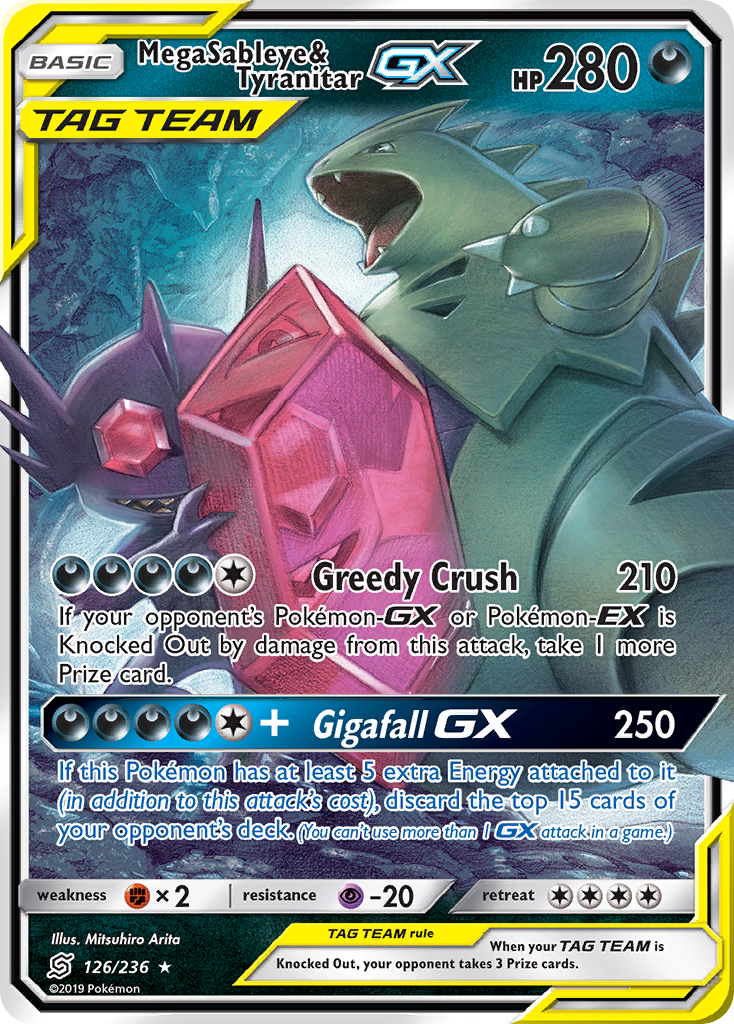 Mega Sableye & Tyranitar-GX 126/260 Rare Holo GX