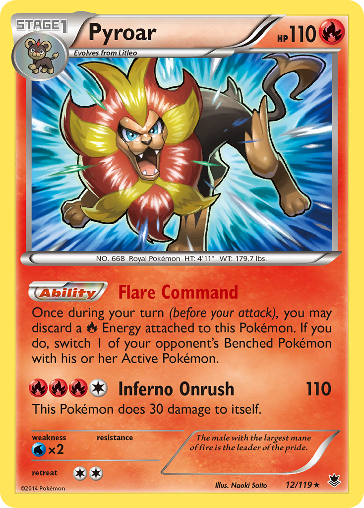 Pyroar 012/124 Rare Holo