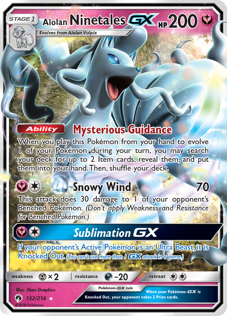 Alolan Ninetales-GX 132/240 Rare Holo GX