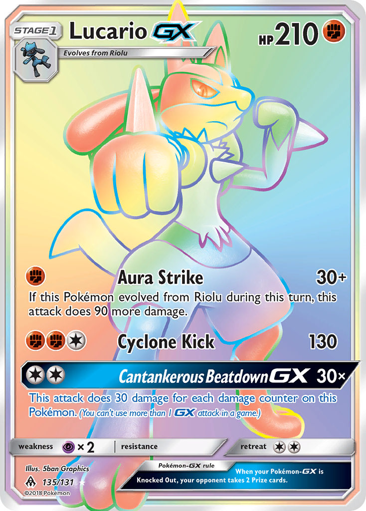 Lucario-GX 135/150 Rare Rainbow