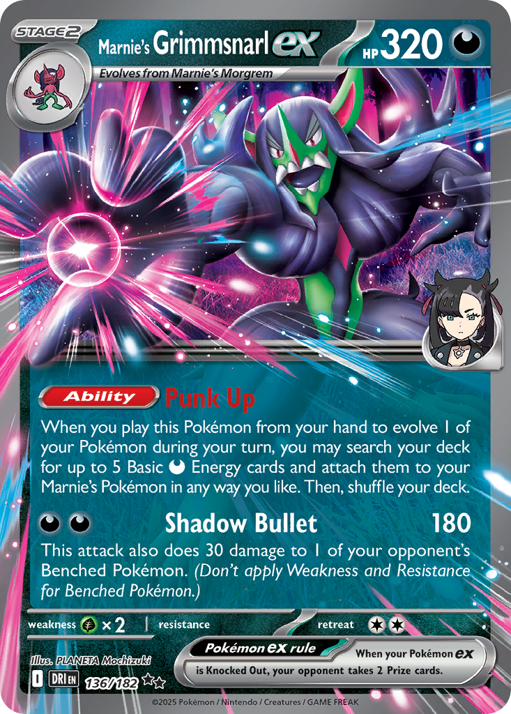 Marnie's Grimmsnarl ex 136/244 Double Rare