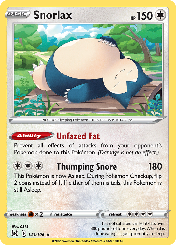 Snorlax 143/217 Rare Holo