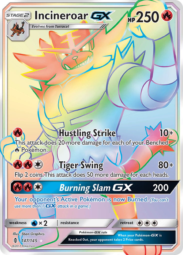 Incineroar-GX 147/180 Rare Rainbow