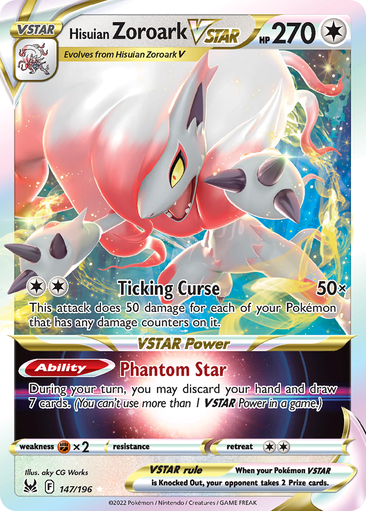 Hisuian Zoroark VSTAR 147/217 Rare Holo VSTAR