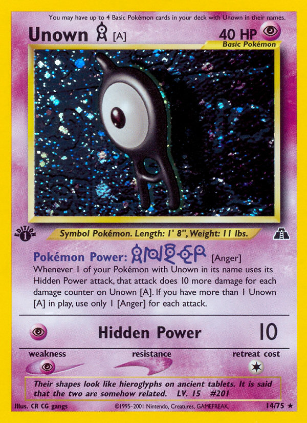 Unown [A] 014/75 Rare Holo