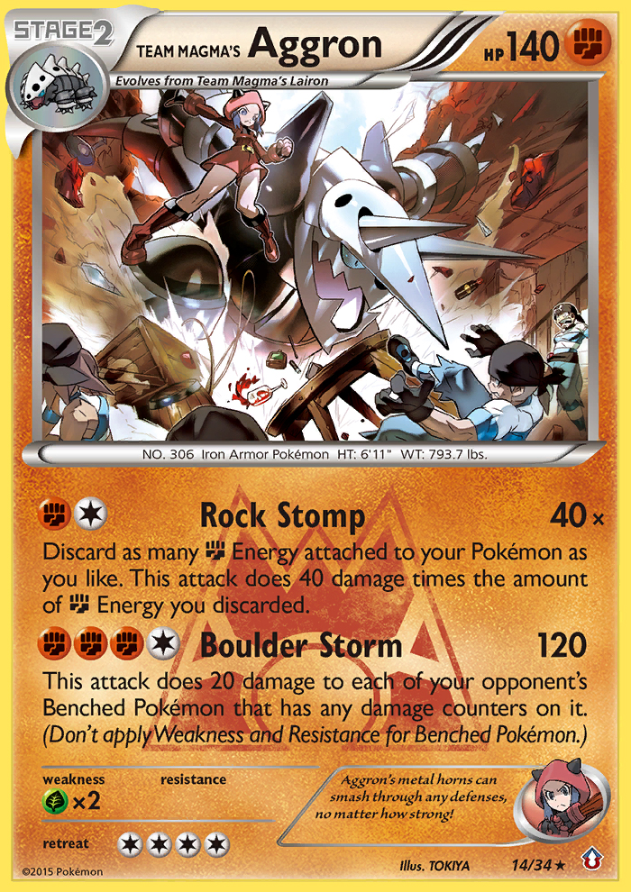 Team Magma's Aggron 014/34 Rare Holo