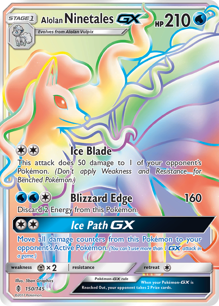 Alolan Ninetales-GX 150/180 Rare Rainbow