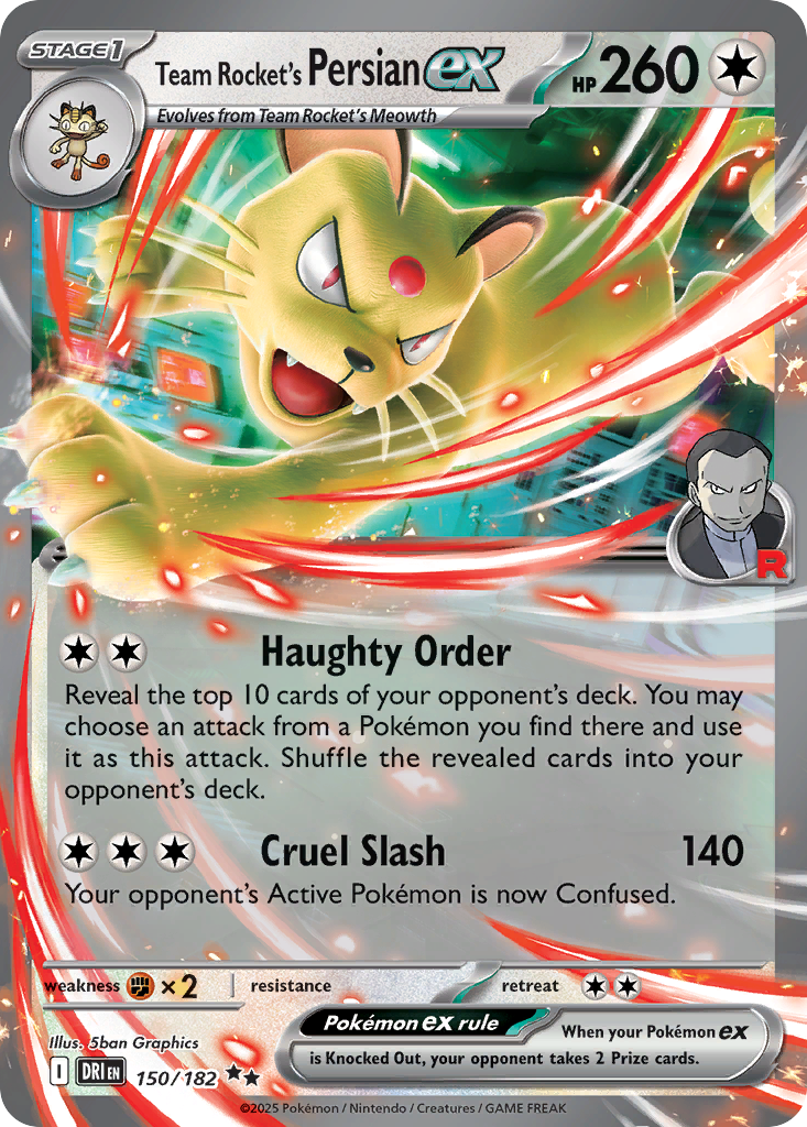 Team Rocket's Persian ex 150/244 Double Rare