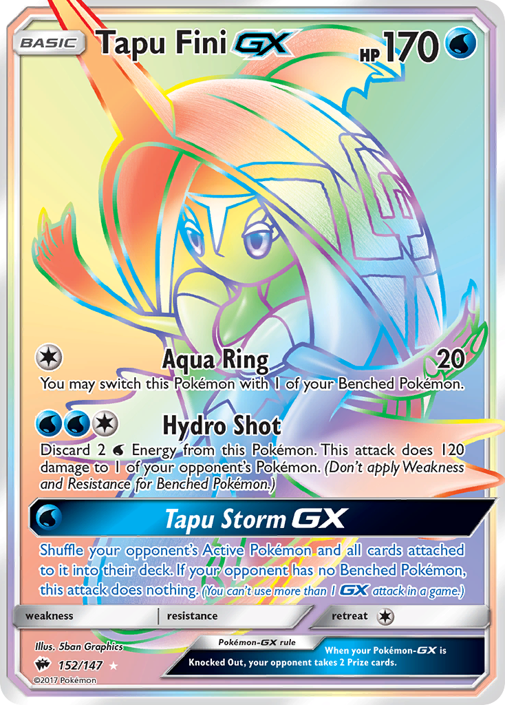 Tapu Fini-GX 152/177 Rare Rainbow