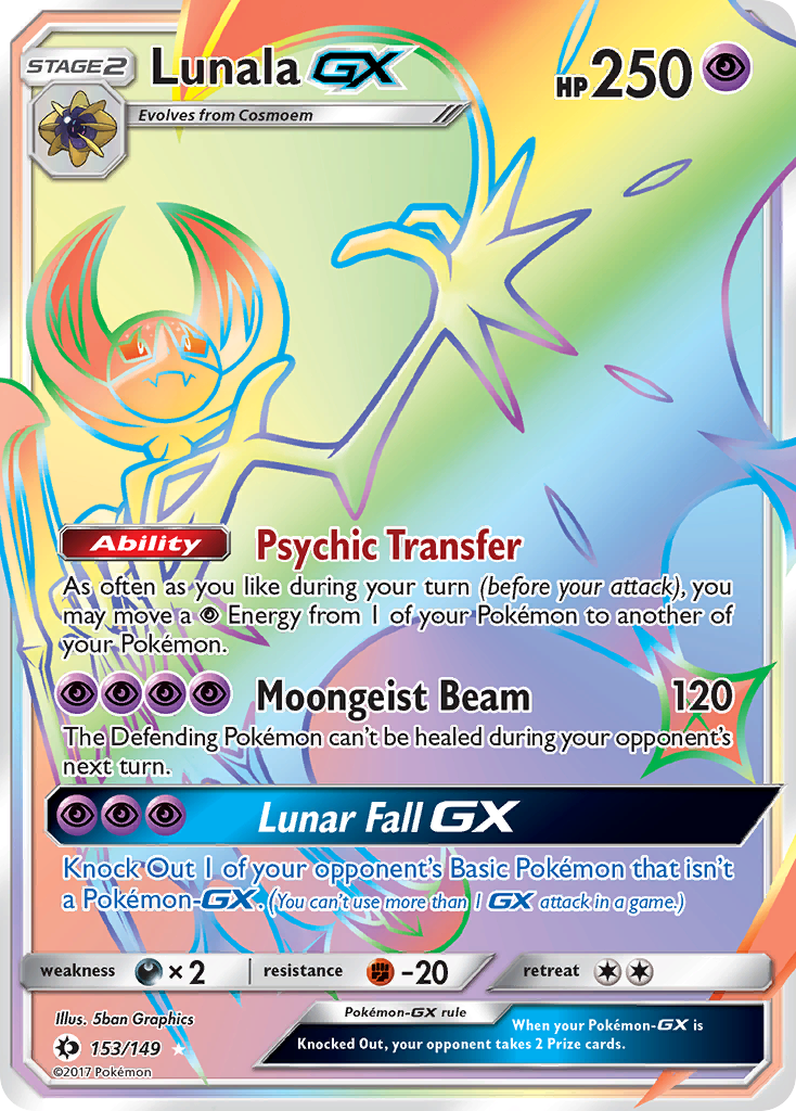 Lunala-GX 153/173 Rare Rainbow