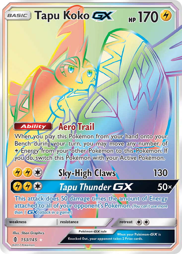 Tapu Koko-GX 153/180 Rare Rainbow
