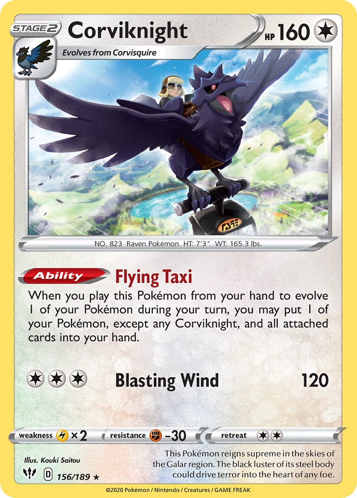 Corviknight 156/201 Rare Holo