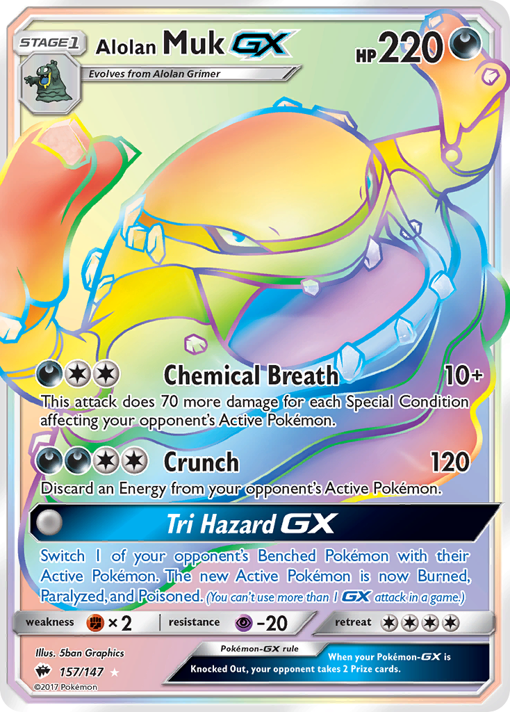 Alolan Muk-GX 157/177 Rare Rainbow