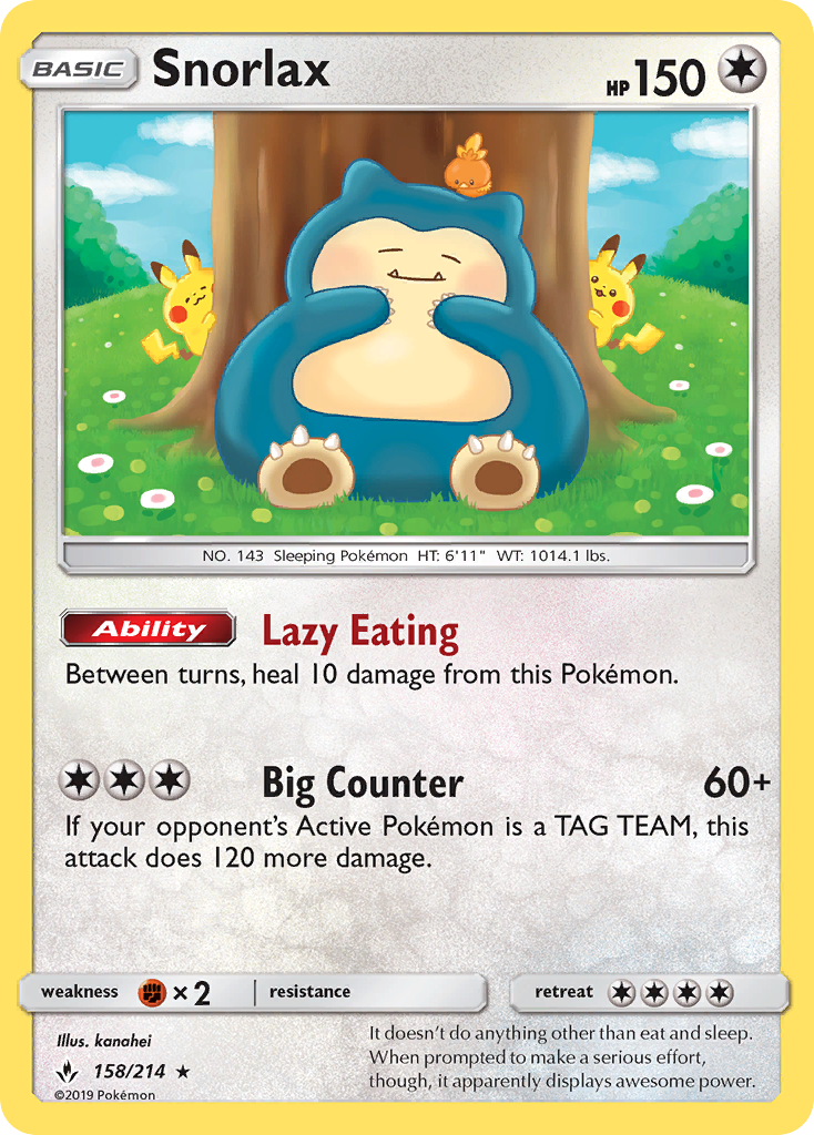 Snorlax 158/234 Rare Holo