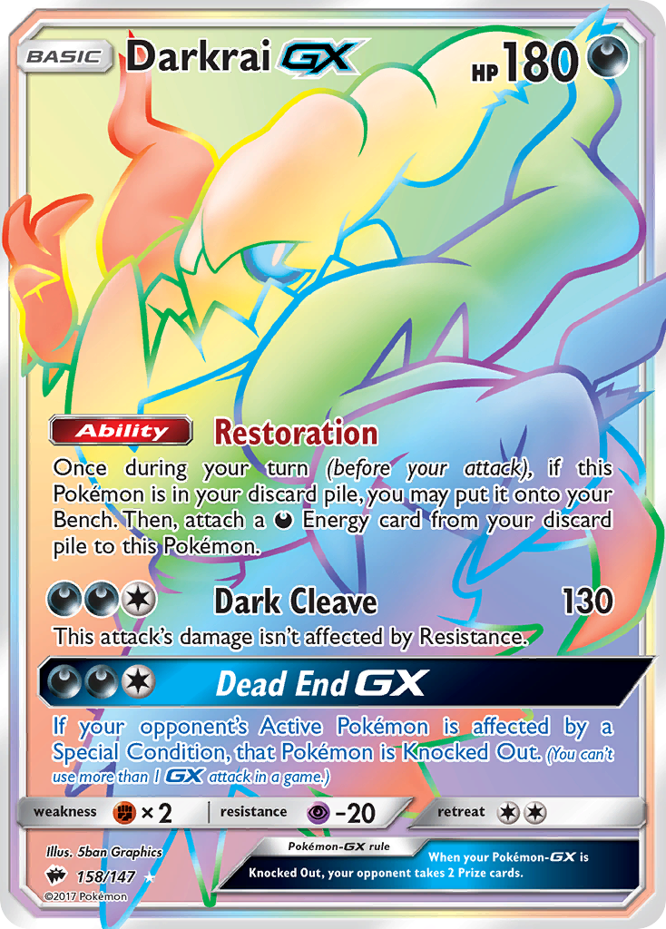 Darkrai-GX 158/177 Rare Rainbow