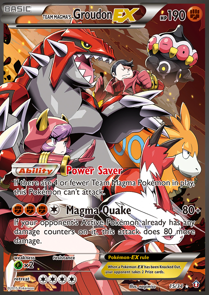 Team Magma's Groudon-EX 015/34 Rare Ultra
