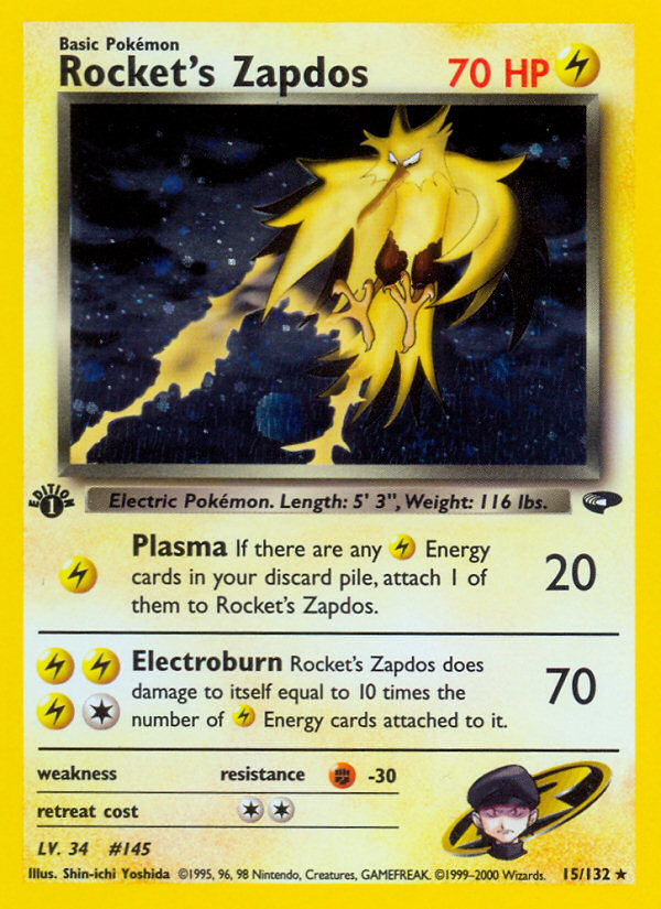 Rocket's Zapdos 015/132 Rare Holo