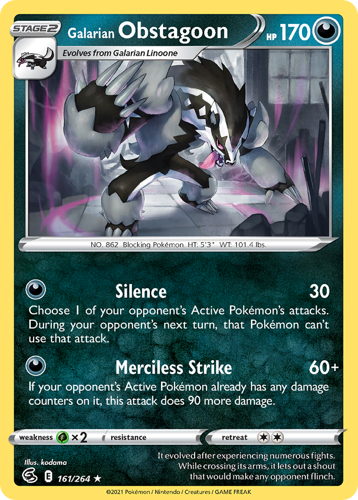 Galarian Obstagoon 161/284 Rare Holo