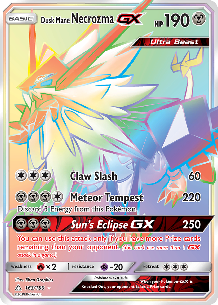 Dusk Mane Necrozma-GX 163/178 Rare Rainbow