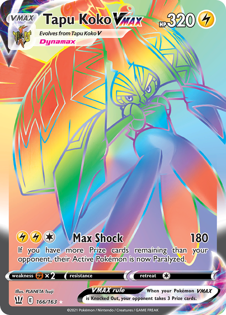 Tapu Koko VMAX 166/183 Rare Rainbow