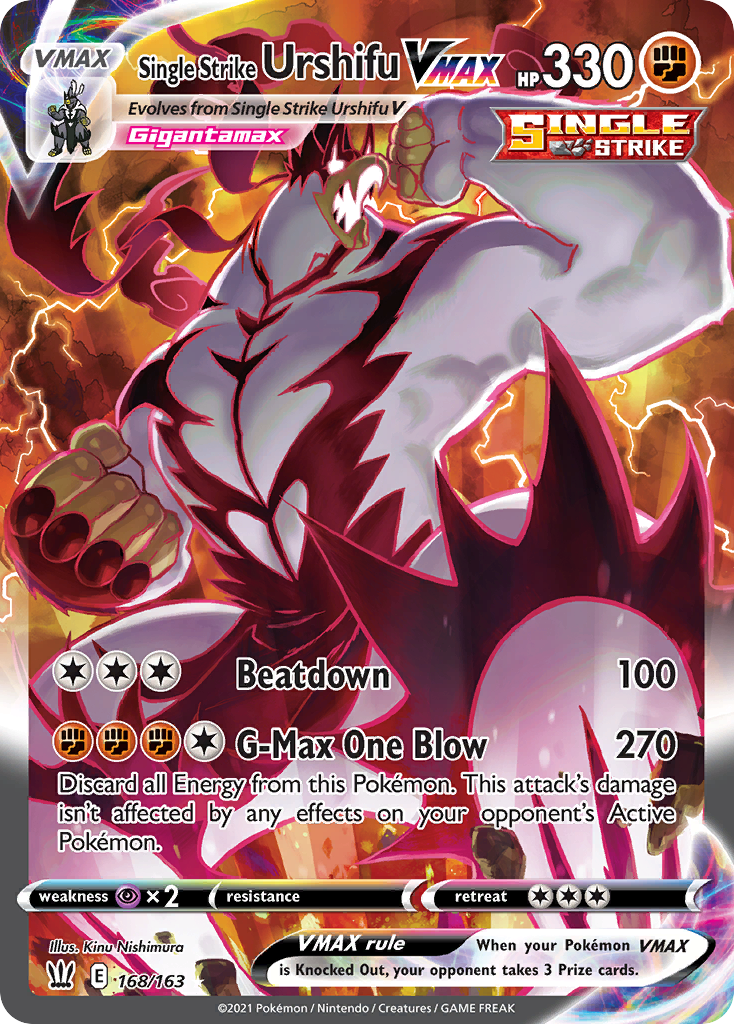 Single Strike Urshifu VMAX 168/183 Rare Rainbow