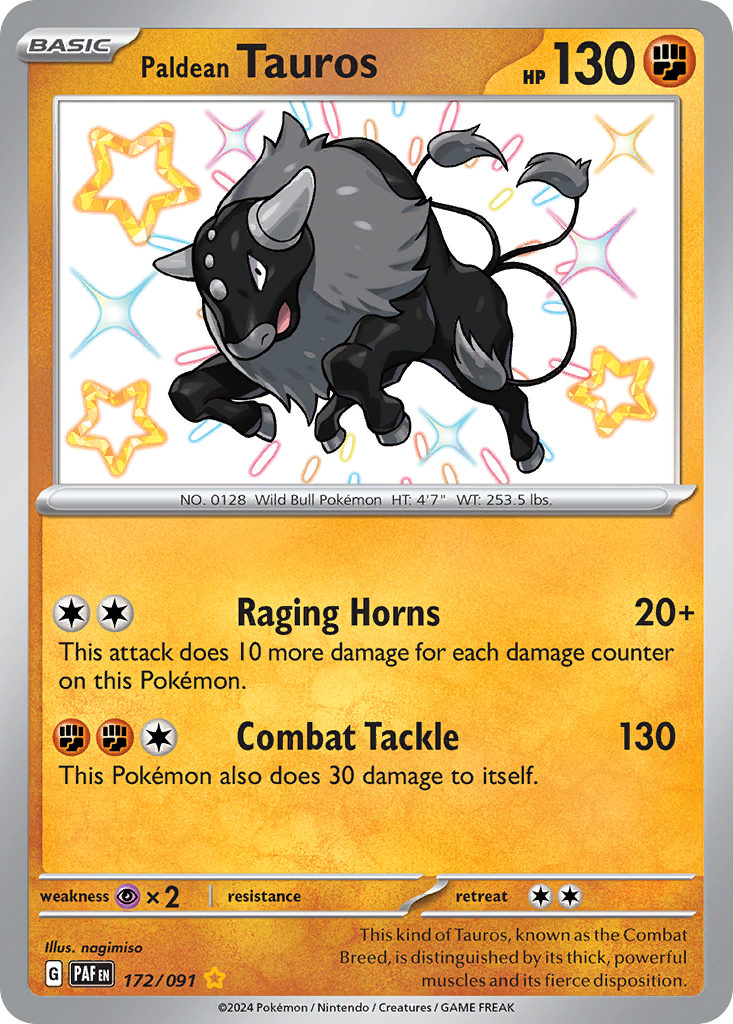 Paldean Tauros 172/245 Shiny Rare