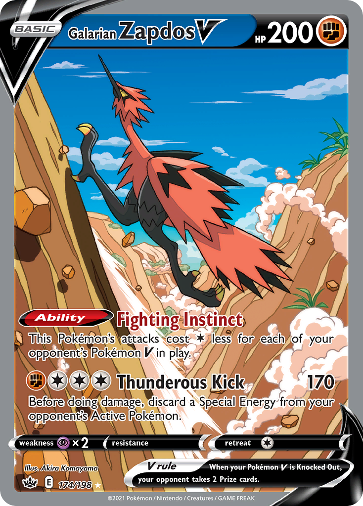 Galarian Zapdos V 174/233 Rare Ultra