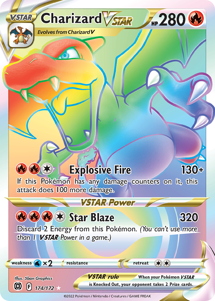 Charizard VSTAR 174/186 Rare Rainbow