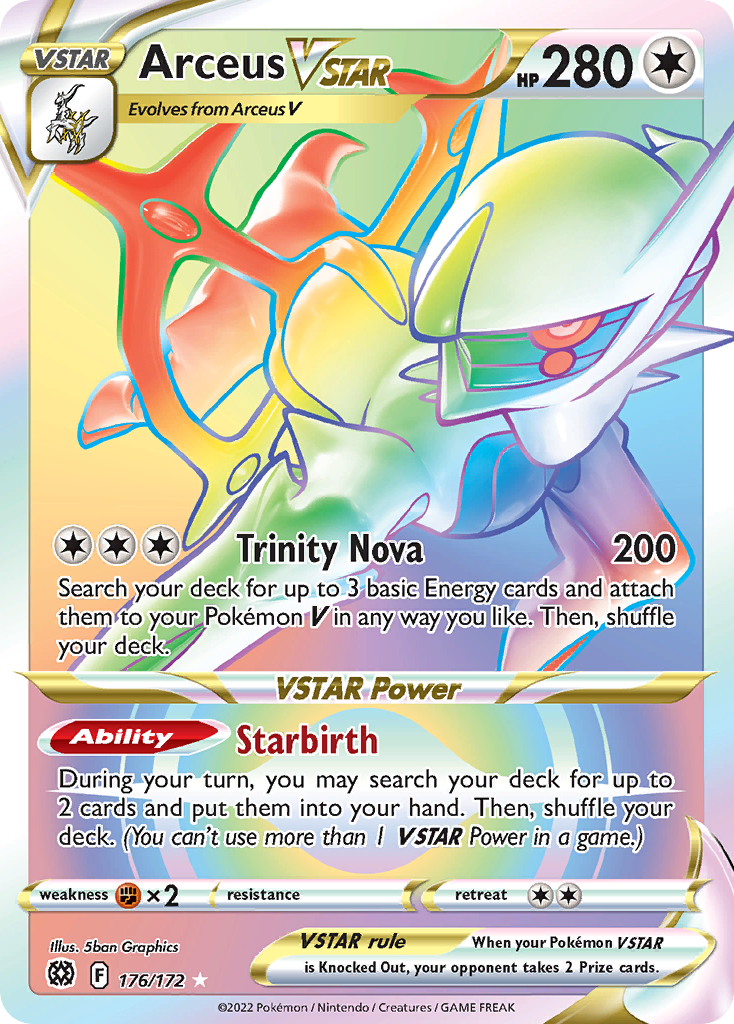 Arceus VSTAR 176/186 Rare Rainbow
