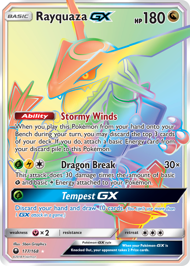 Rayquaza-GX 177/187 Rare Rainbow