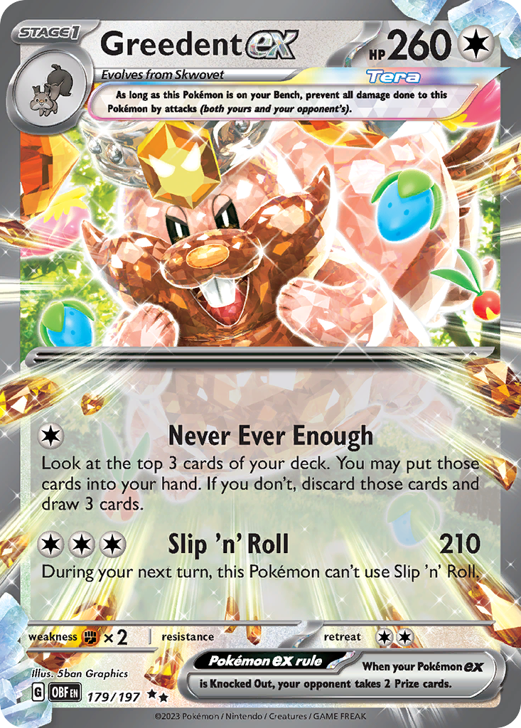 Greedent ex 179/230 Double Rare