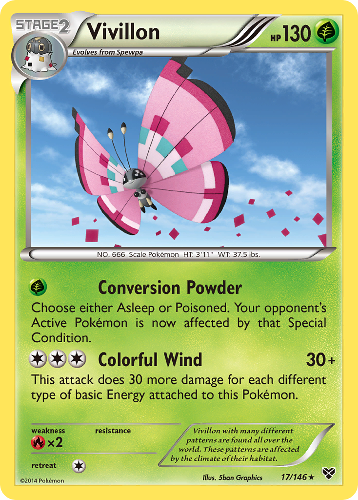 Vivillon 017/146 Rare Holo