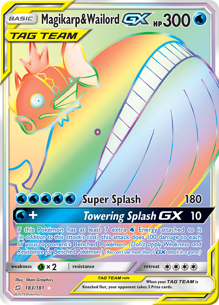 Magikarp & Wailord-GX 183/198 Rare Rainbow